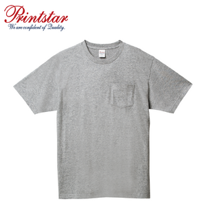 Printstar Cotton Round Neck Pocket T-Shirt 5.6oz